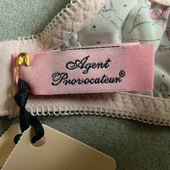 $145 Agent Provocateur Cinta Pastel Pink georgette soft-cup triangle bra M/3 - Picture 12 of 16